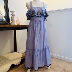 Kate spade maxi ruffle floral trim dress size S